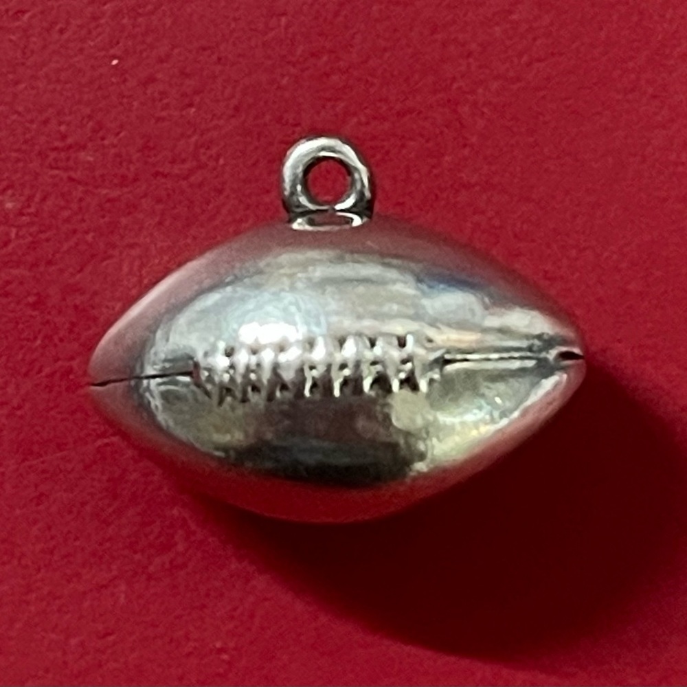 RETIRED James Avery Sterling Silver Football Charm - Silver - Picture 2 of 5